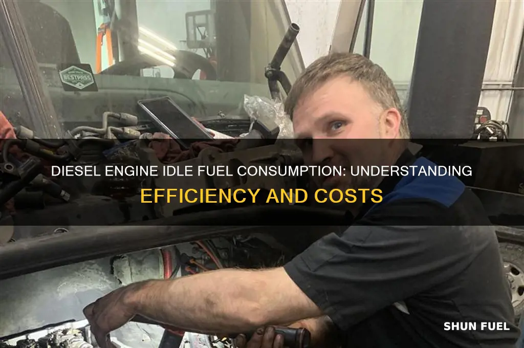 how much fuel does a diesel engine use at idle
