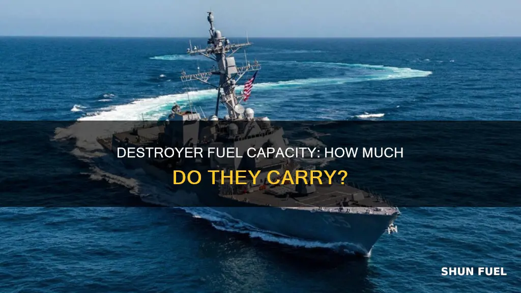 how much fuel does a diesle destruyer carry