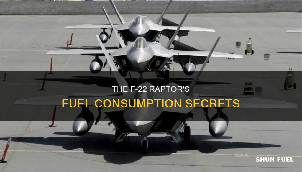 how much fuel does a f22 raptor use