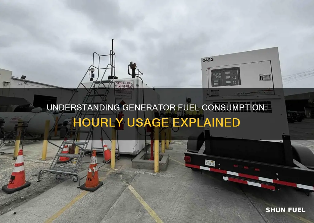 how much fuel does a generator use per hour