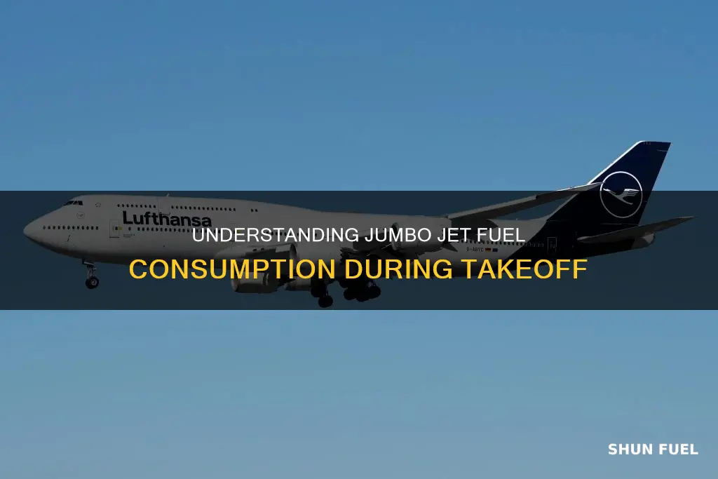 how much fuel does a jumbo jet use on takeoff
