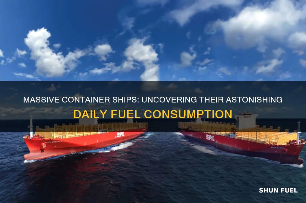 how much fuel does a large container ship use