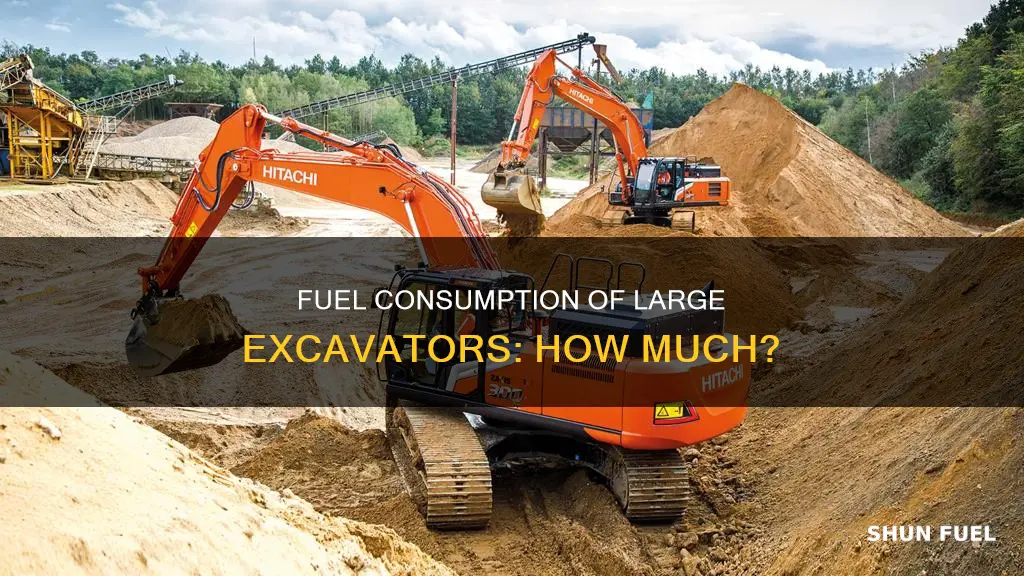 how much fuel does a large exivator use