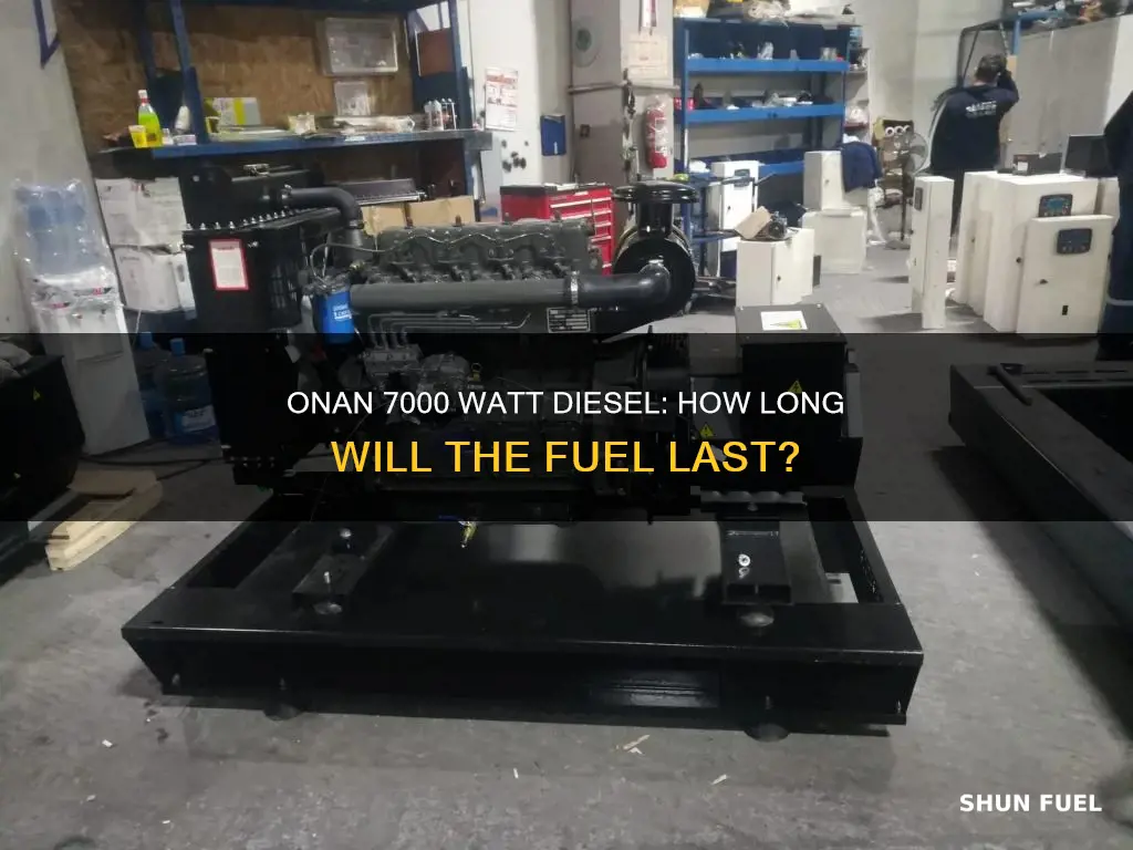 how much fuel does a onan 7000 watt diesel last