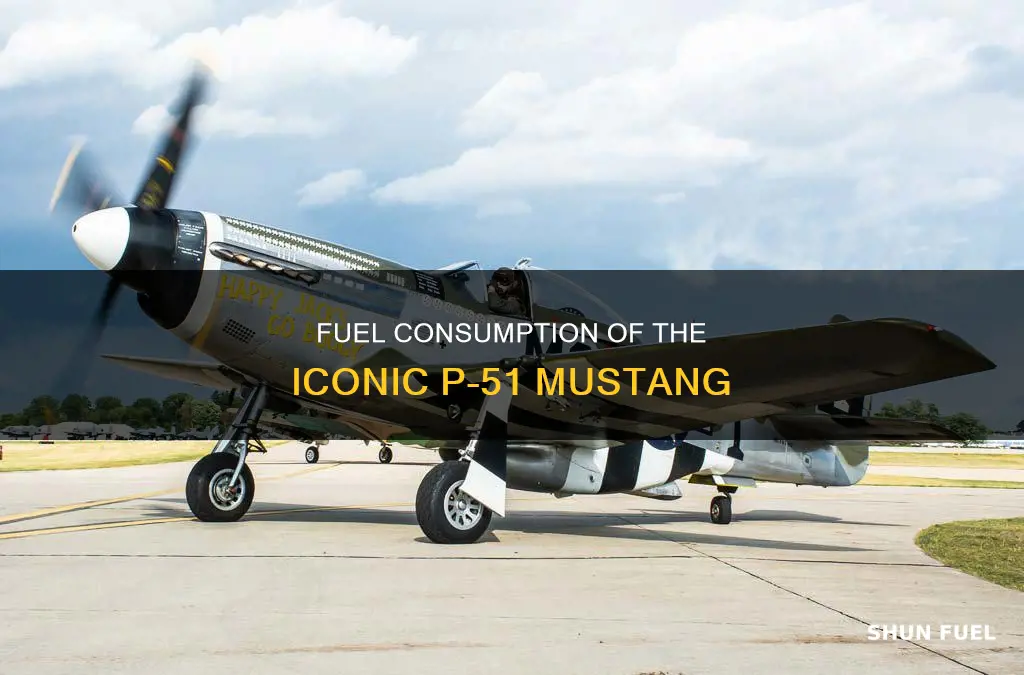 how much fuel does a p-51 mustang burn