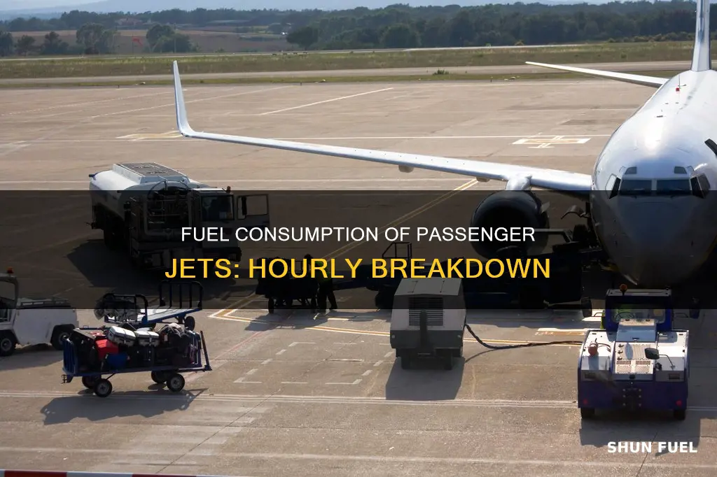 how much fuel does a passenger jet use per hour