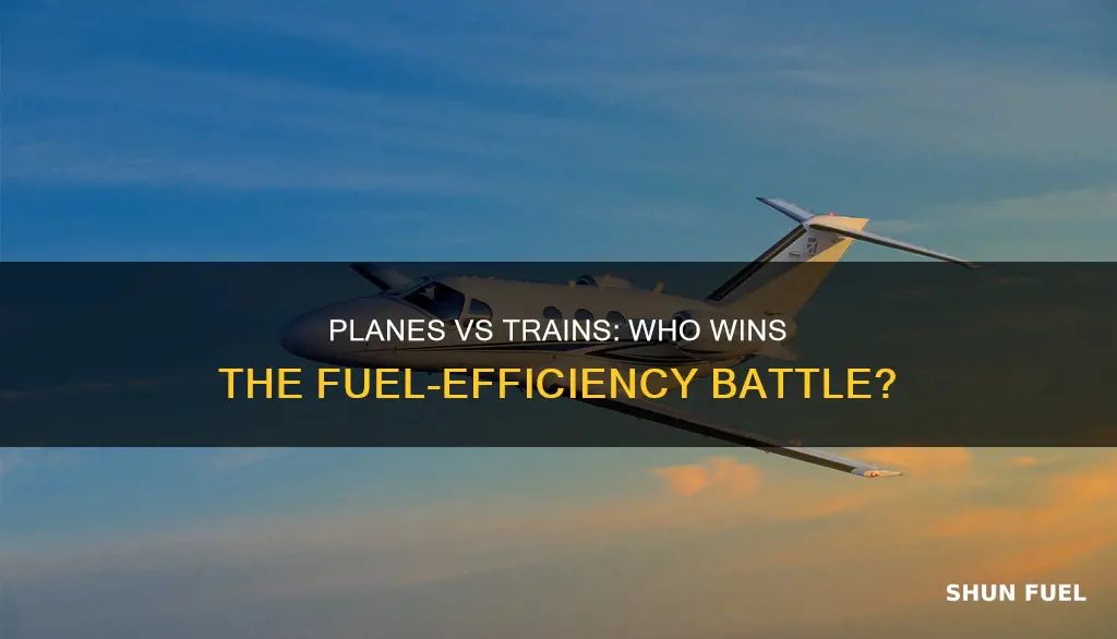 how much fuel does a plane burn versus a train