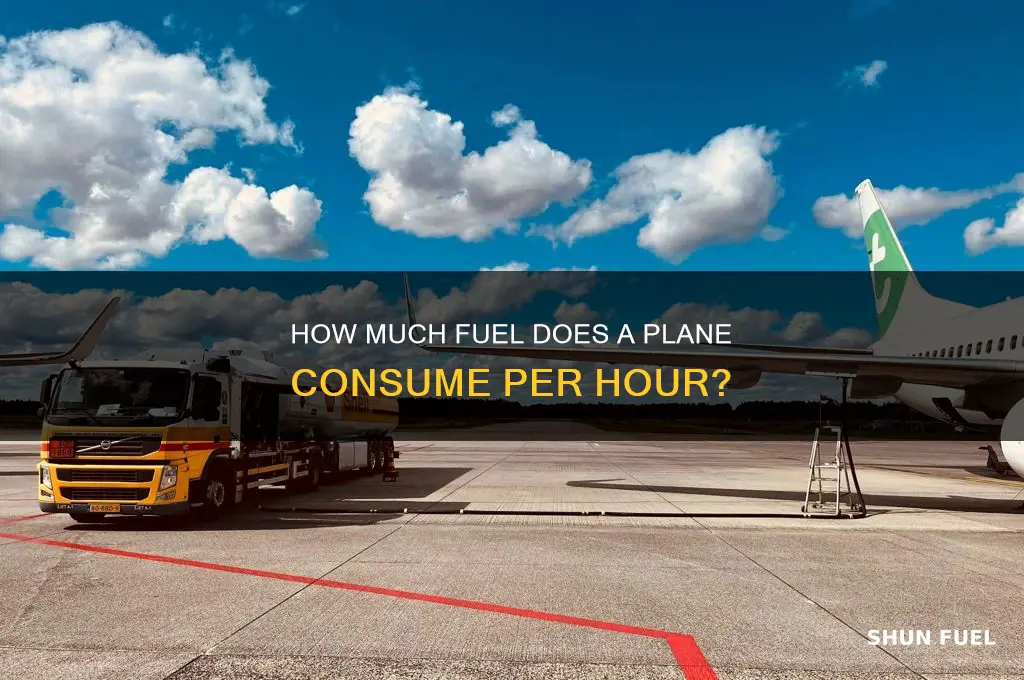 how much fuel does a plane use in an hour
