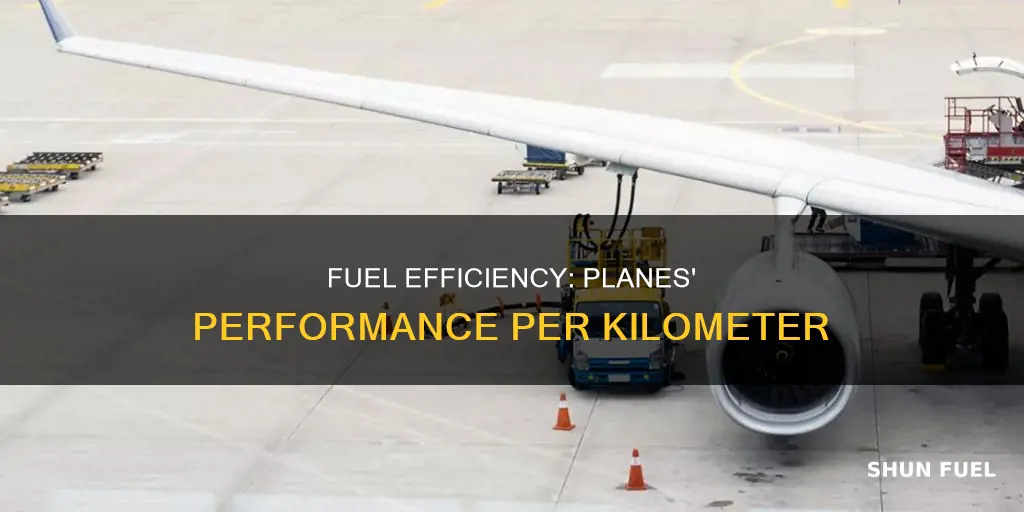 how much fuel does a plane use per km