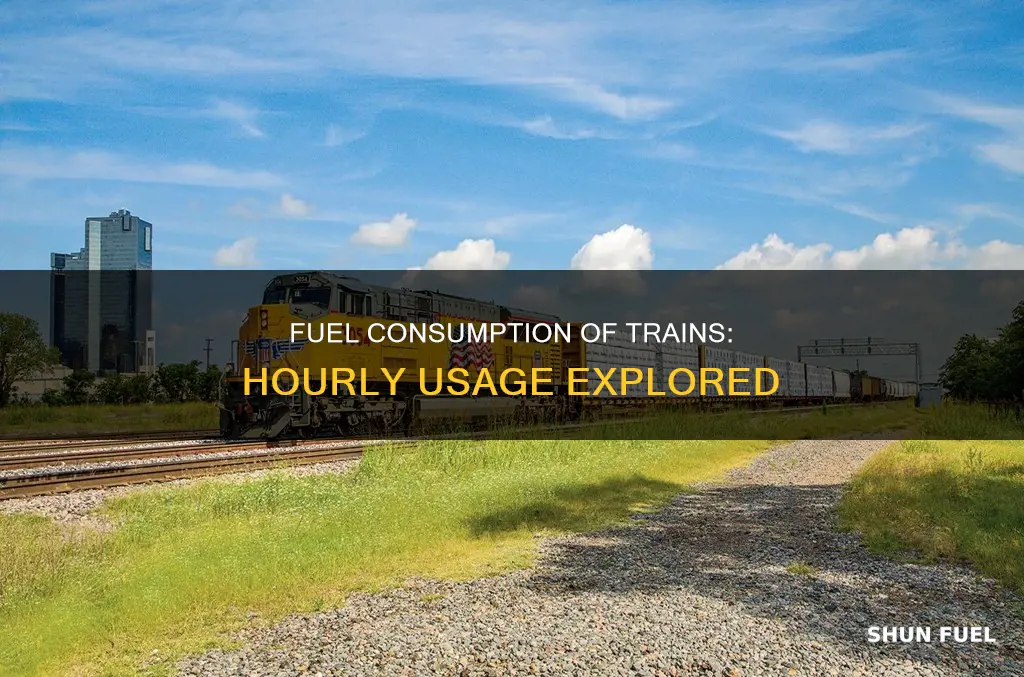 how much fuel does a train use per hour