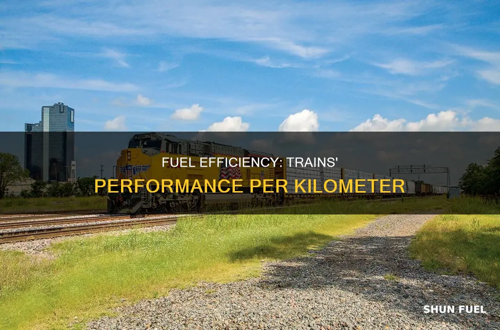 how much fuel does a train use per km