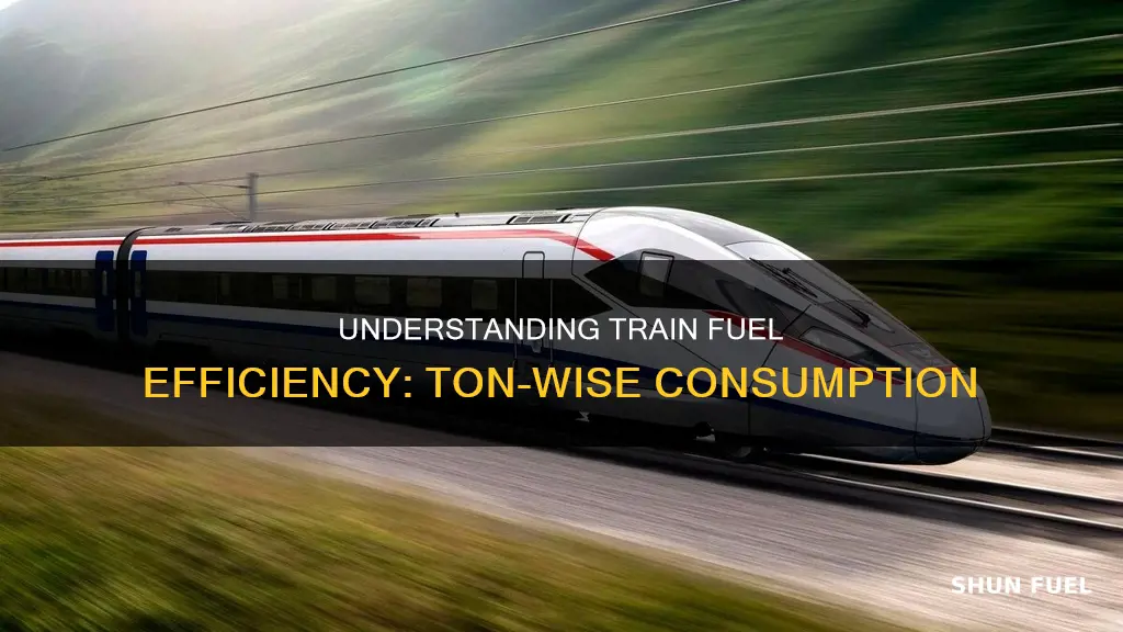 how much fuel does a train use per ton