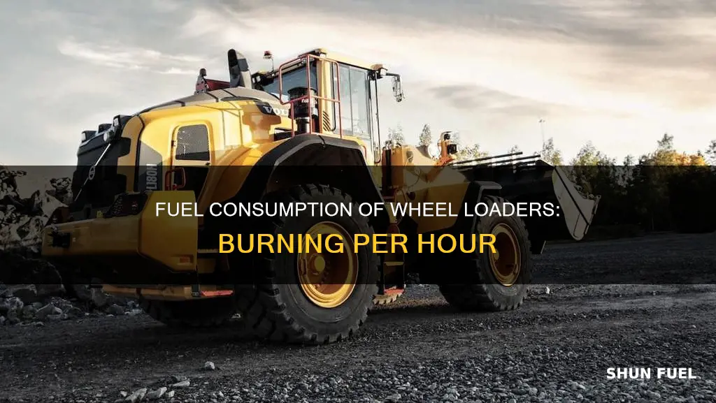 how much fuel does a wheel loader burn per hour