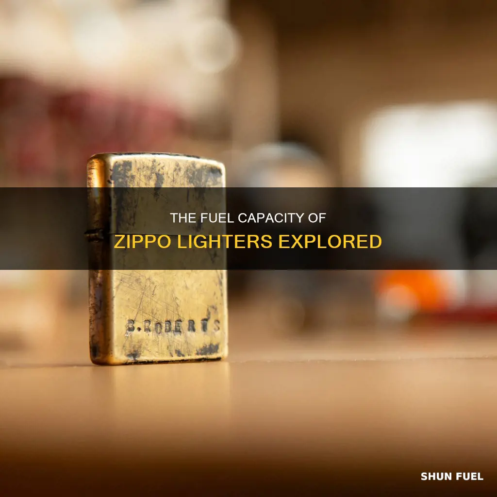 how much fuel does a zippo hold