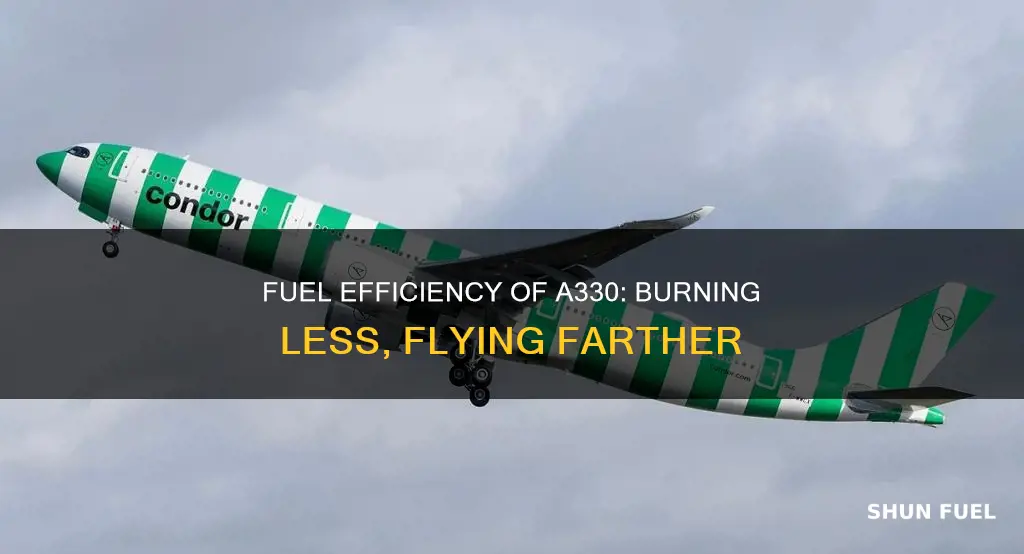 how much fuel does an a330 burn per hour