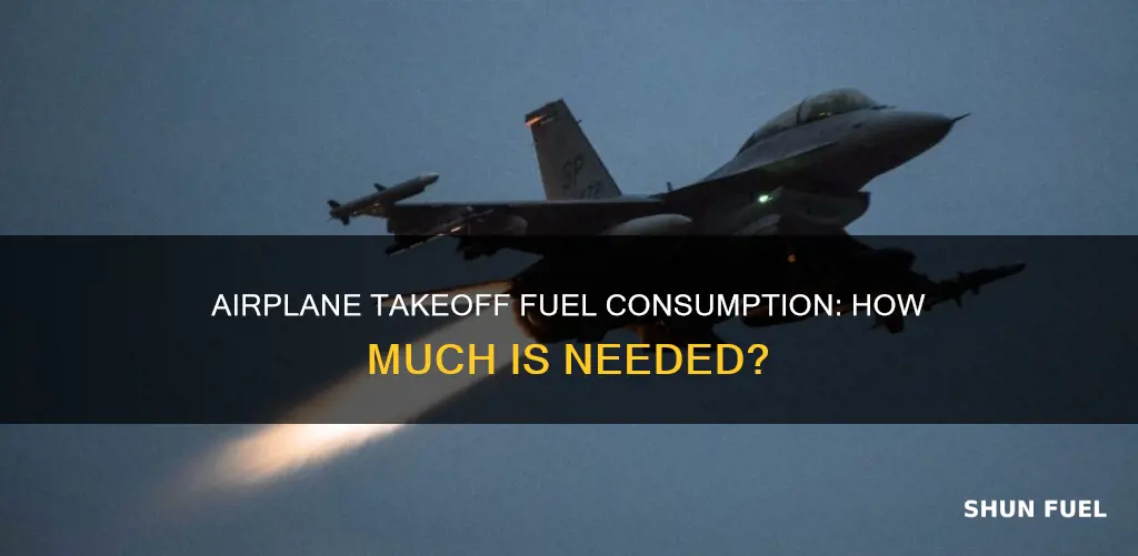 how much fuel does an airplane use to take off