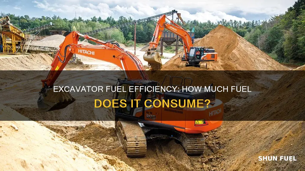 how much fuel does an excavator use
