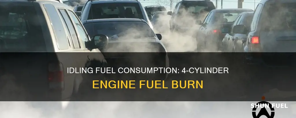 how much fuel does an idling 4 cylcinder burn