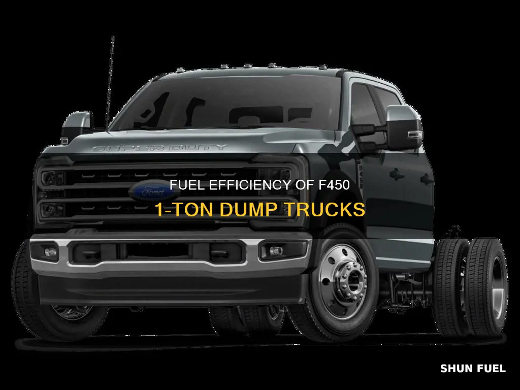 how much fuel does f450 1 ton dump hold