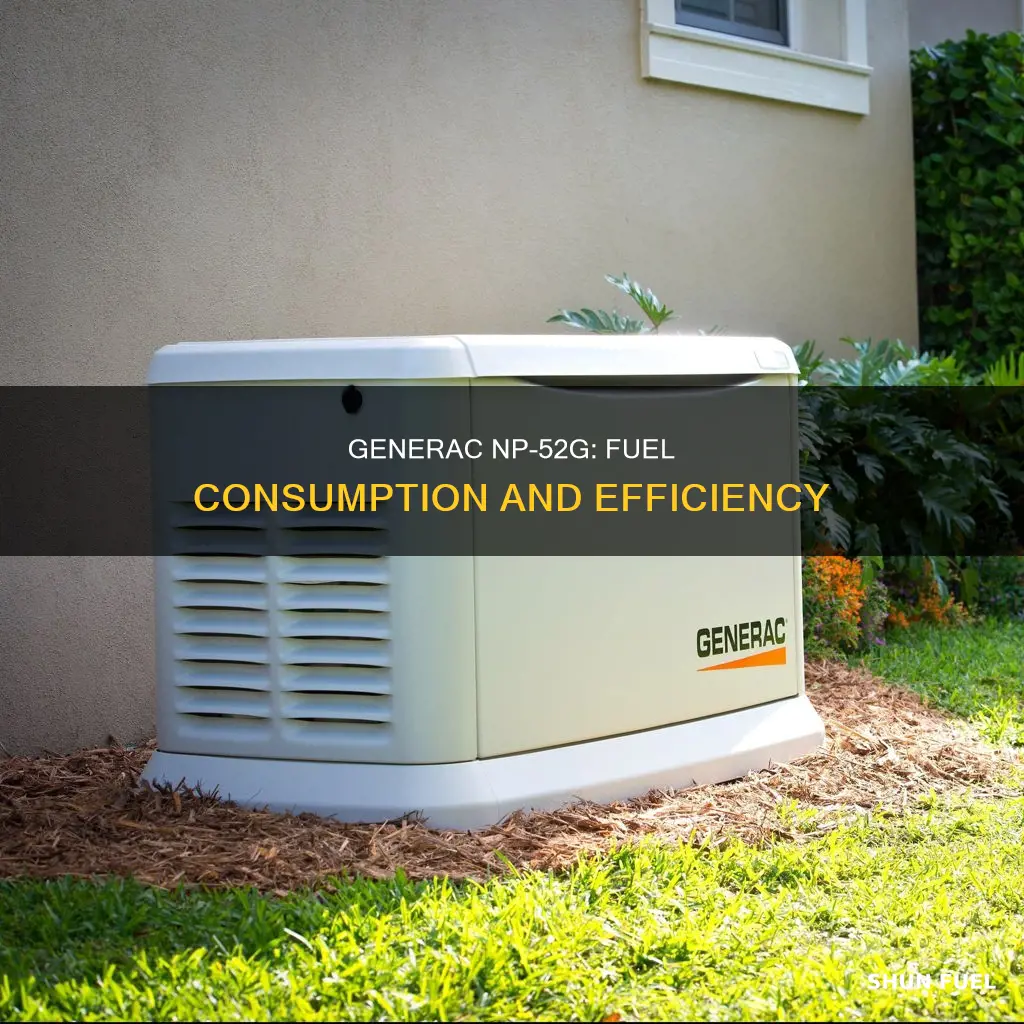 how much fuel does the generac np-52g use per hour