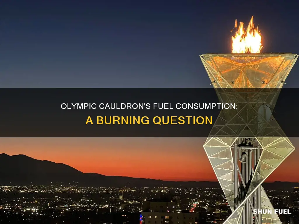 how much fuel does the olympic cauldron burn