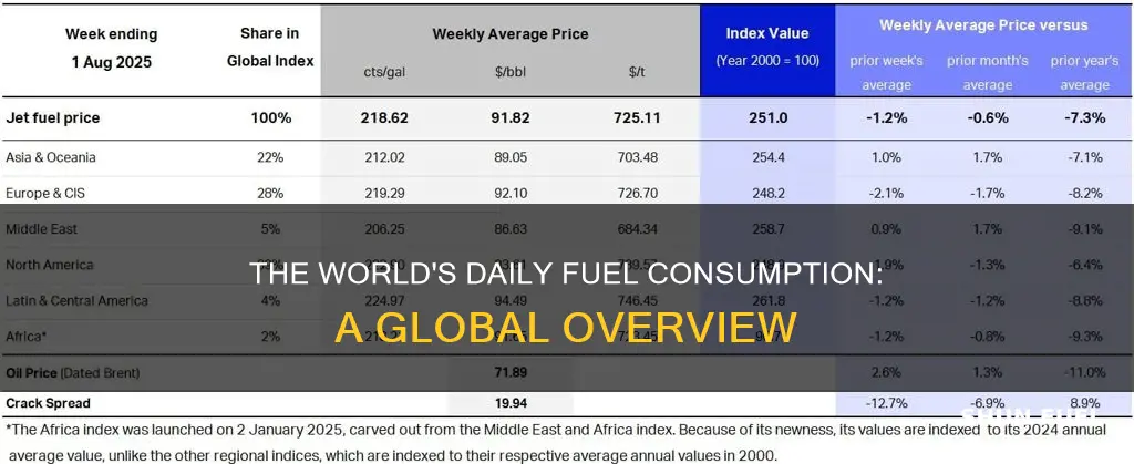 how much fuel does the world use in a day
