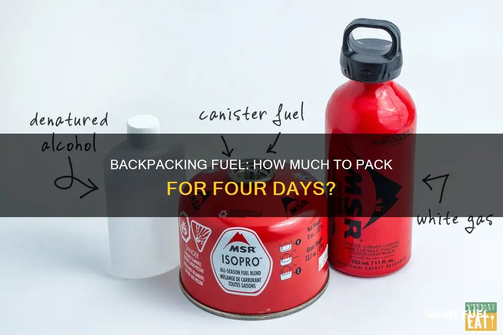 how much fuel for 4 day backpacking