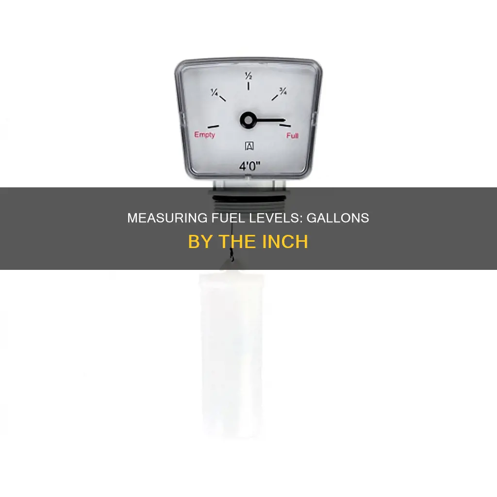how much fuel in 275 gal tank by the inch