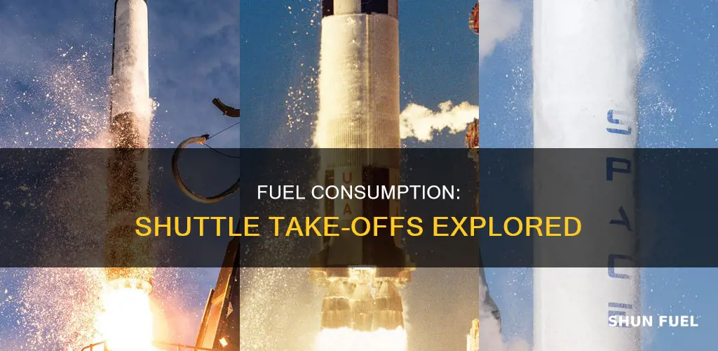 how much fuel is burned when the shuttle takes off