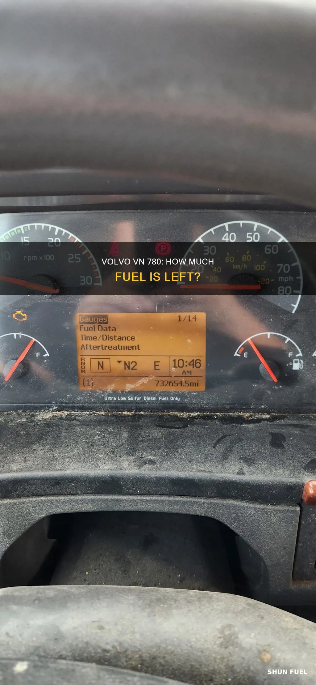 how much fuel is left in volvo vn 780