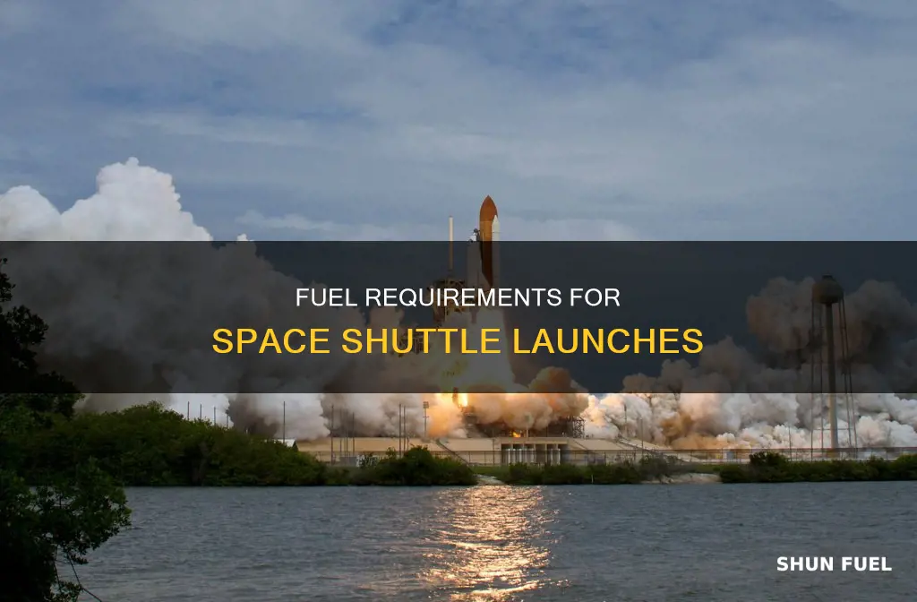 how much fuel is needed to launch a space shuttle
