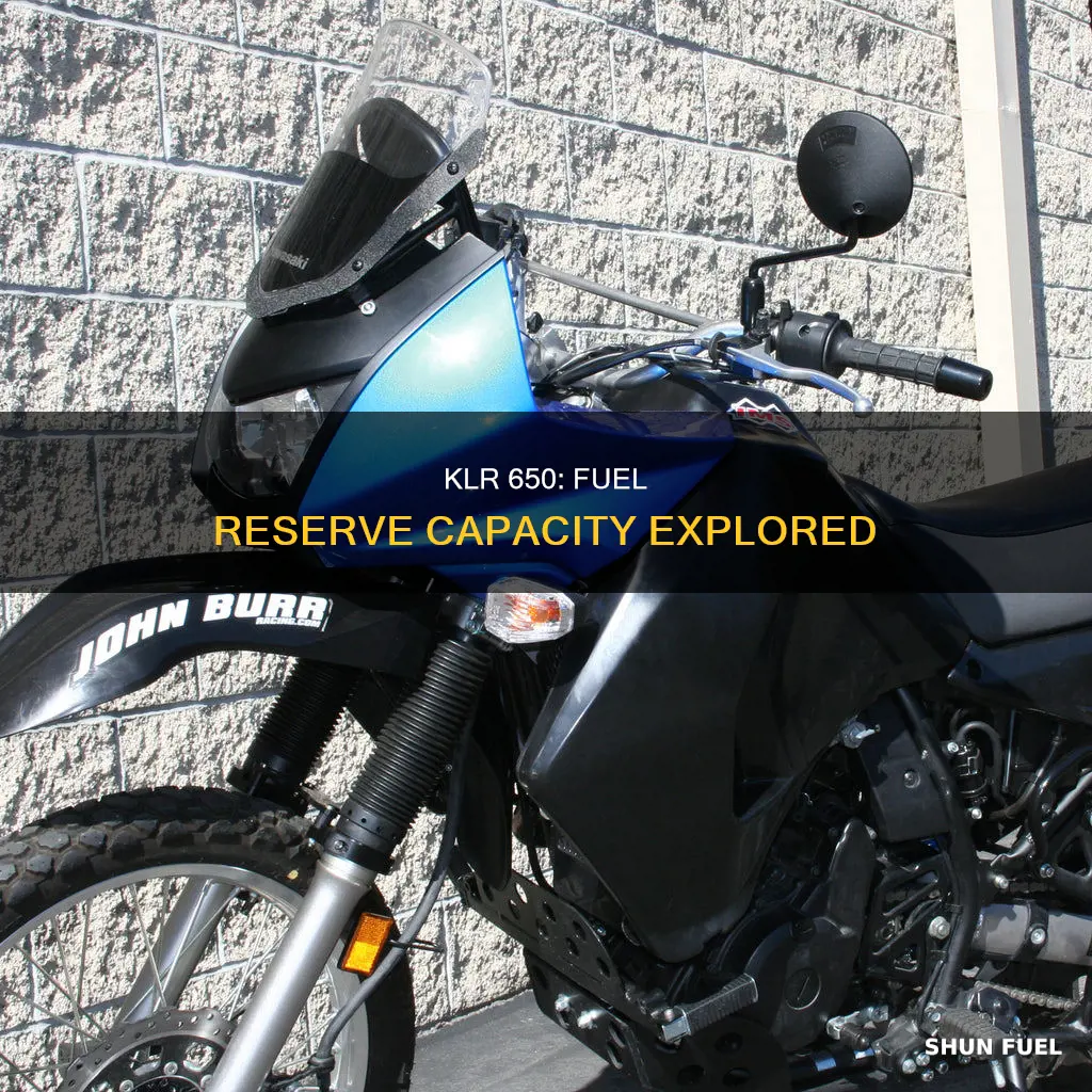 how much fuel is reserved in the klr 650