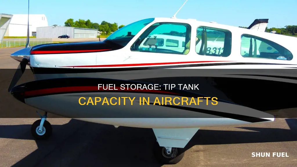 how much fuel is typically kept in aircraft tip tanks