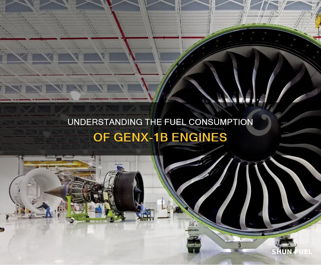how much fuel per hour consumed genx-1b engine