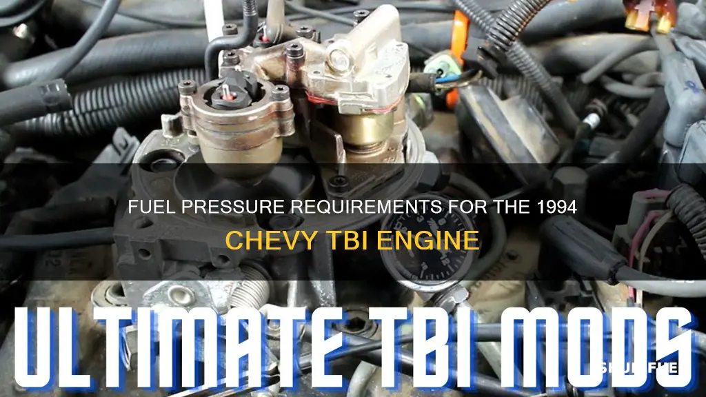 how much fuel pressure does a 1994 chevy tbi need