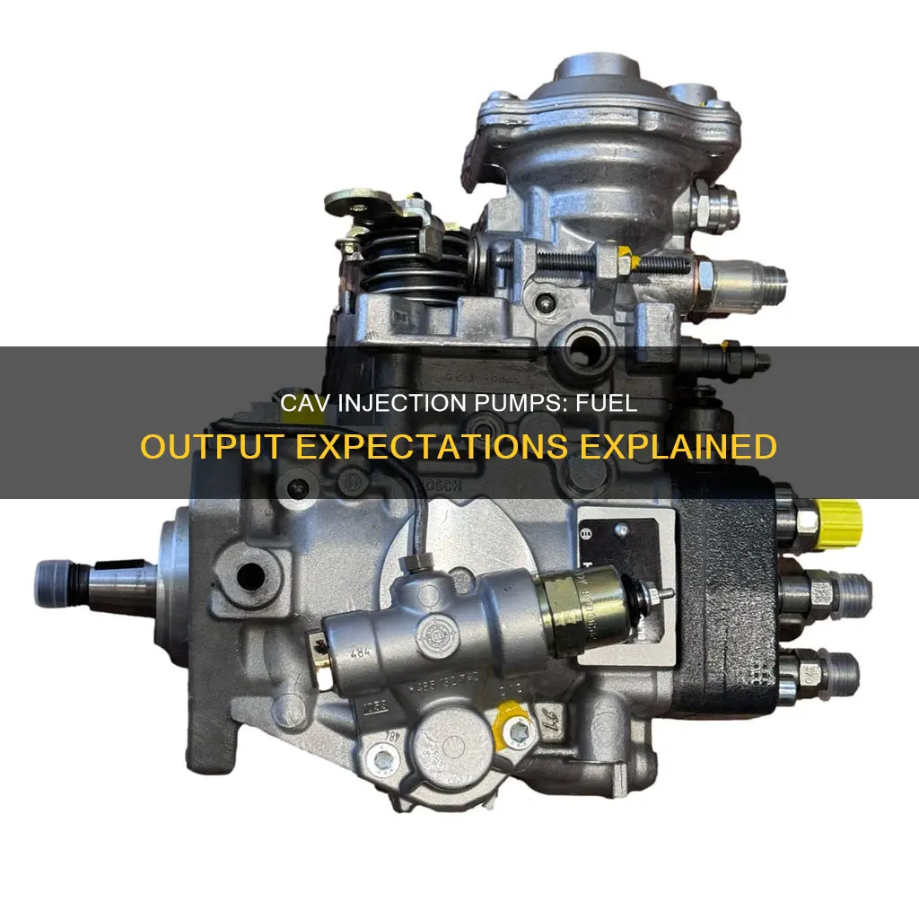 how much fuel should cav injection pumps produce