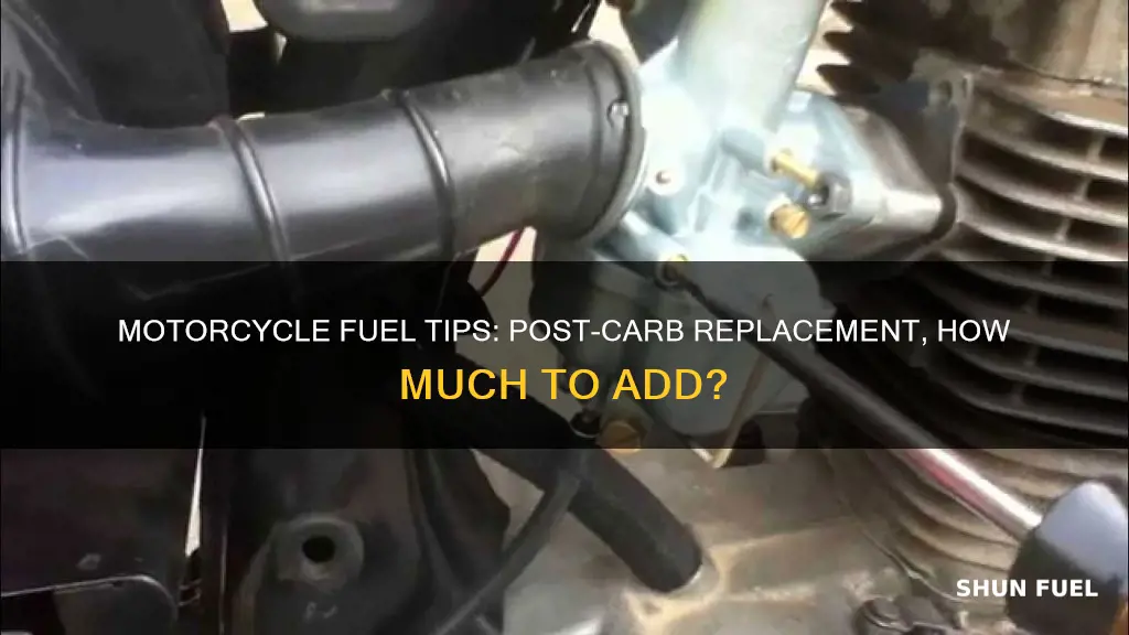 how much fuel to add after replacing motorcycle carburetors