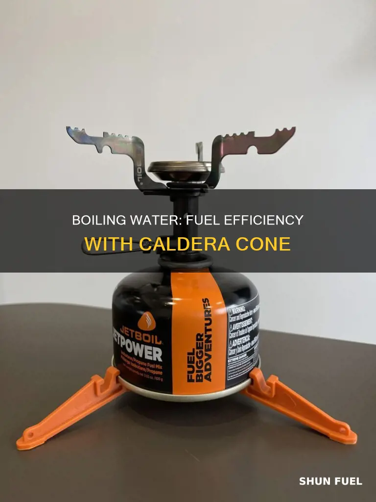 how much fuel to boil water caldera cone