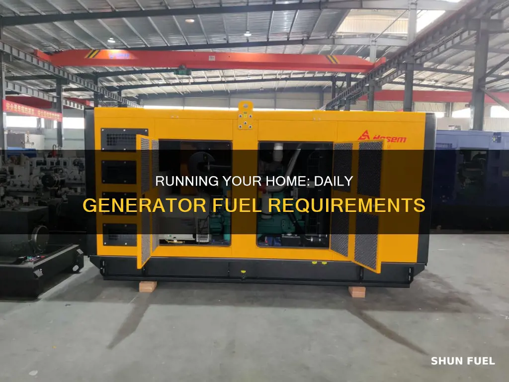 how much fuel to run house per day on generator
