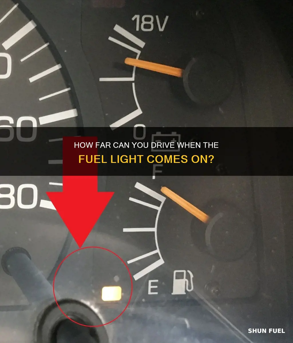 how much fuel when red light comes on