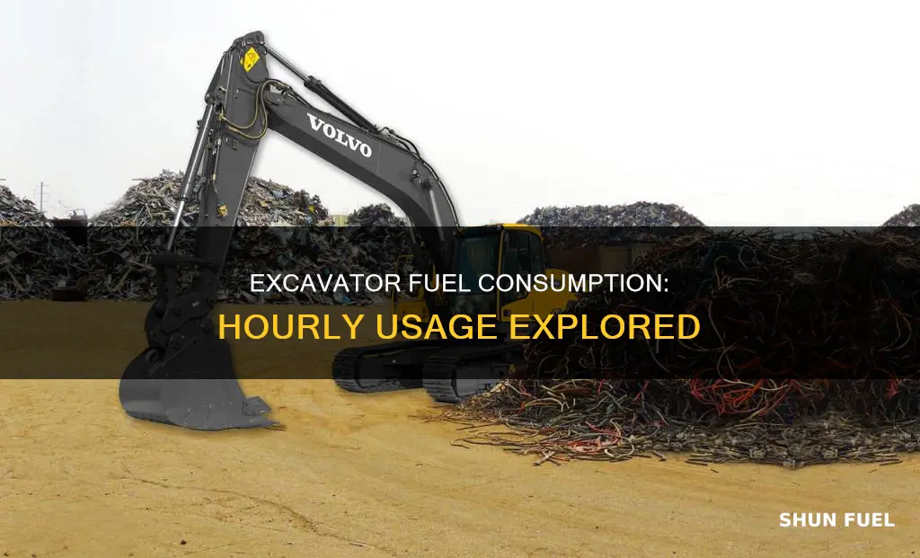 how much fuel will an excavator consume in an hour