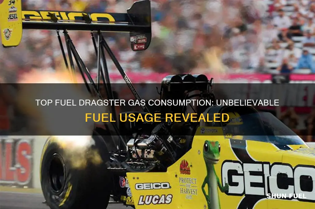 how much gas does a top fuel dragster use
