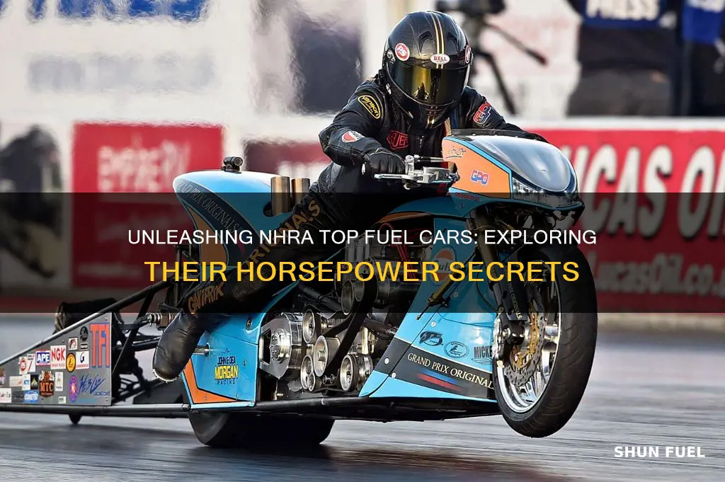 how much horsepower does a nhra top fuel car have