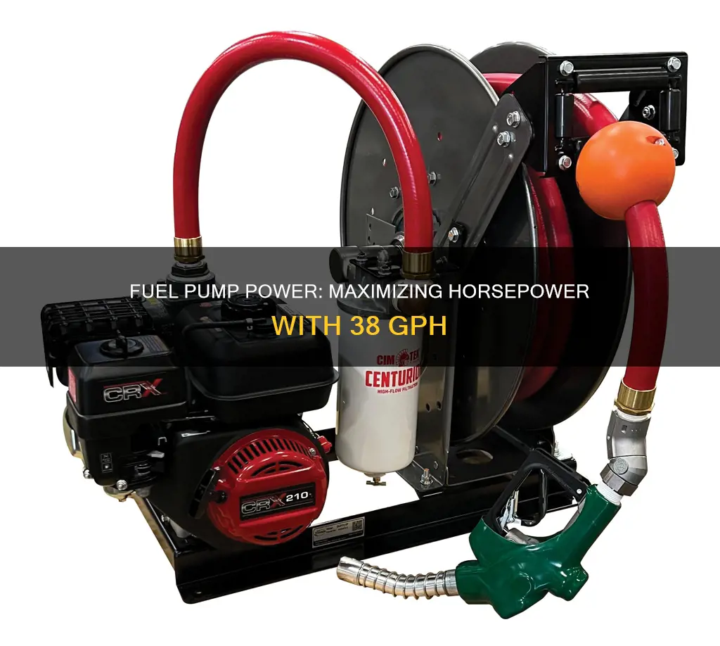 how much horsepower will a 38 gph fuel pump support