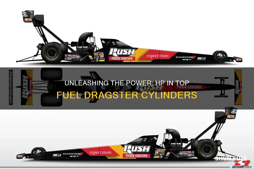 how much hp in one cylinder top fuel dragster