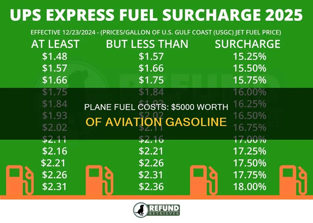 how much is 5000 dollars worth of plane fuel