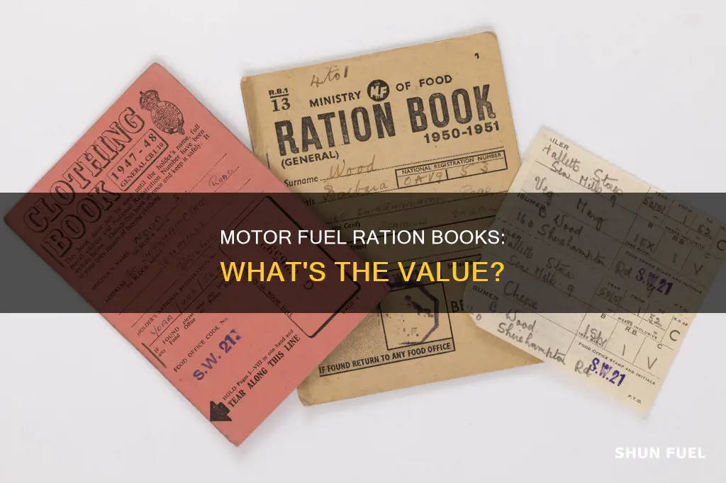 how much is a motor fuel ration book worth