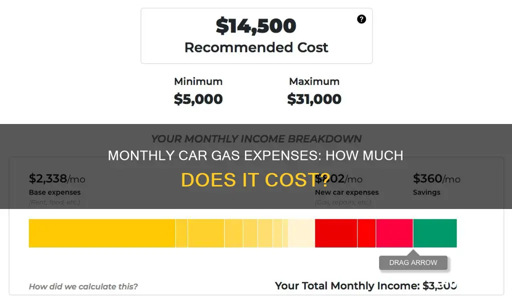 how much is car gas per month
