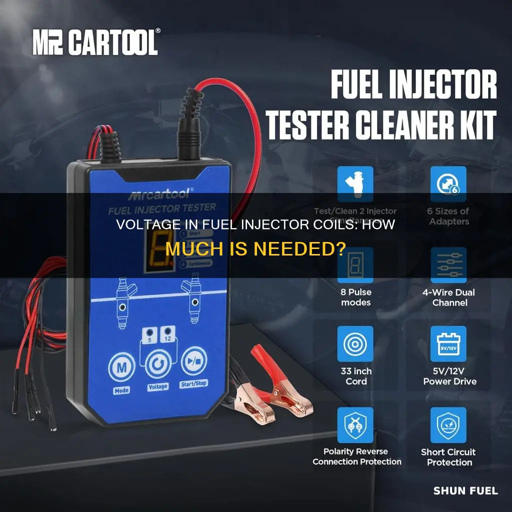 how much is the voltage in a fuel injector coil