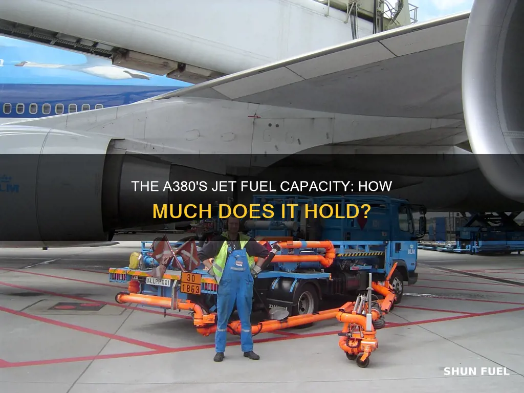 how much jet fuel does a a380 hold